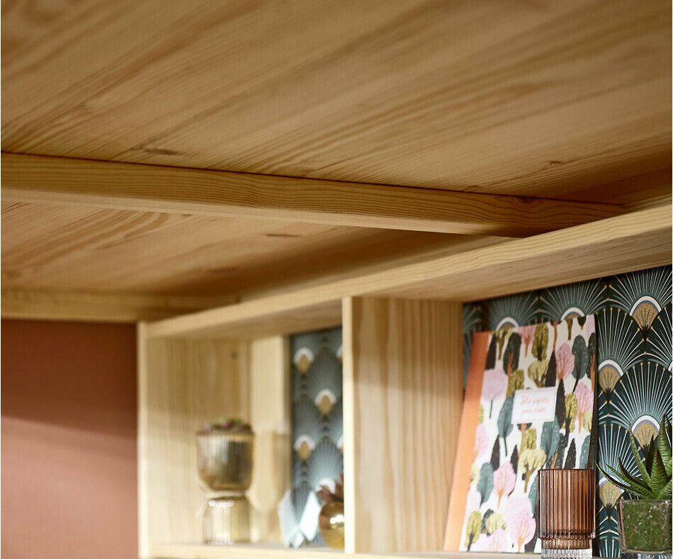 Détail sommier parquet 2 places Naolo adulte bois naturel