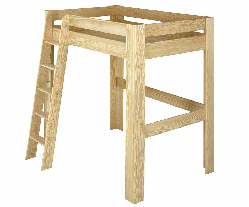 Lit mezzanine 2 places adulte Naolo bois naturel sans matelas 