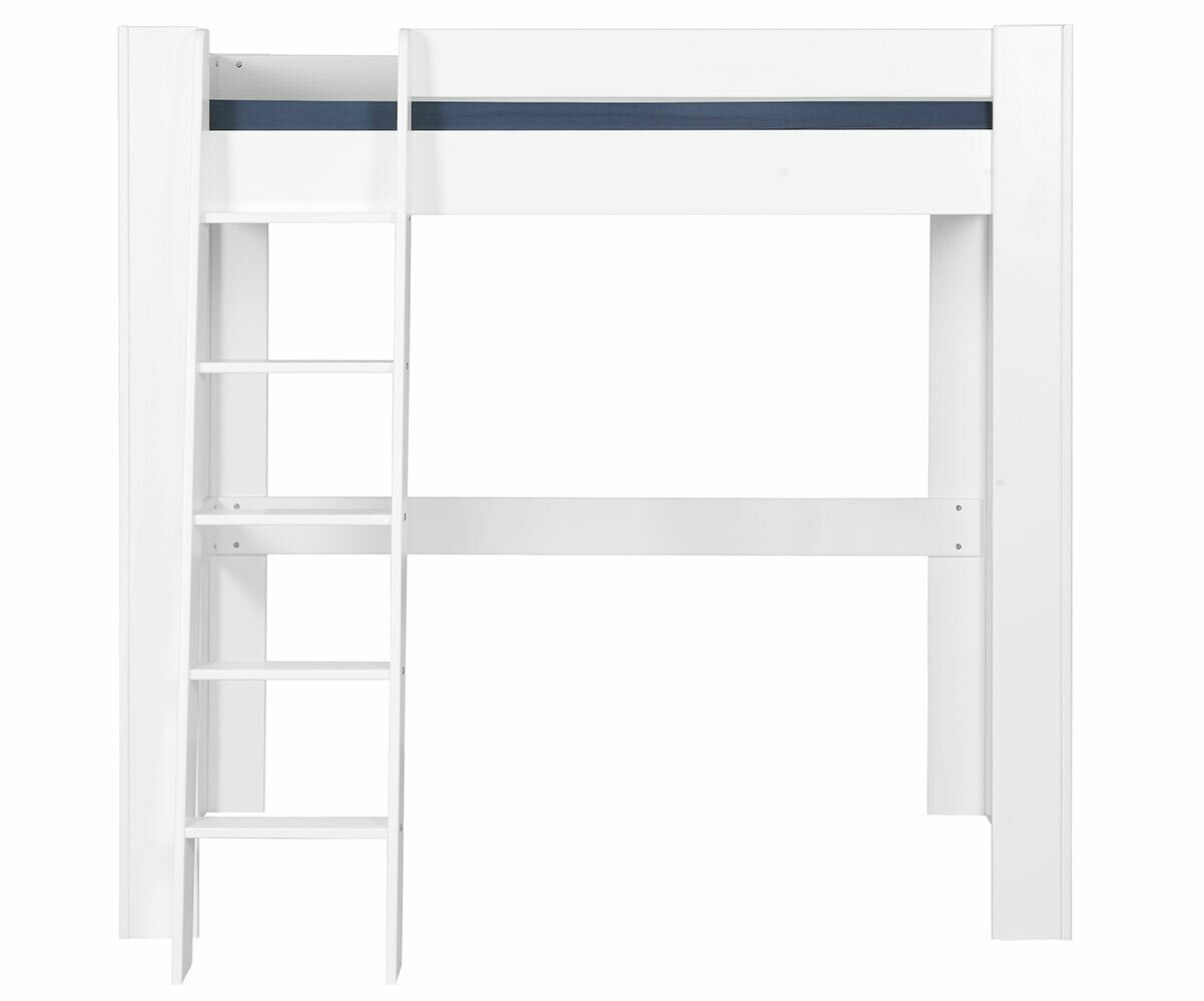 Lit Mezzanine Enfant 90x200 Cm Pin Et MDF - Avec Bureau, étagères, échelle Rangement Et Bande LED Intégrée - 8