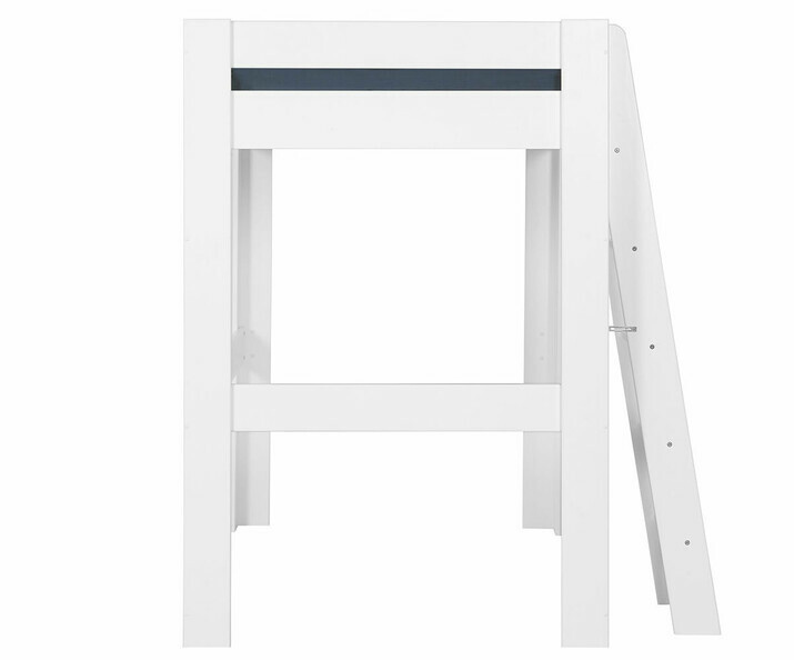 Côté du lit mezzanine double adulte Naolo blanc en bois massif