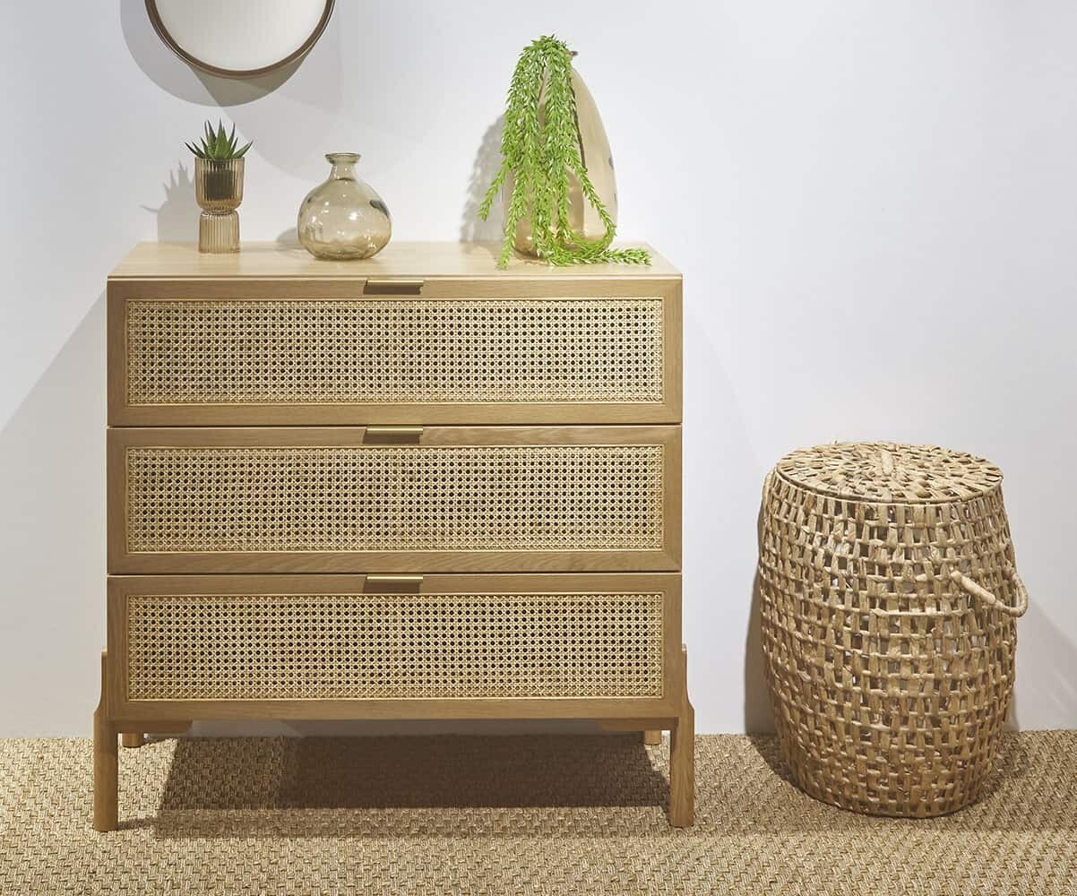 Commode adulte 3 tiroirs Maka Bois naturel