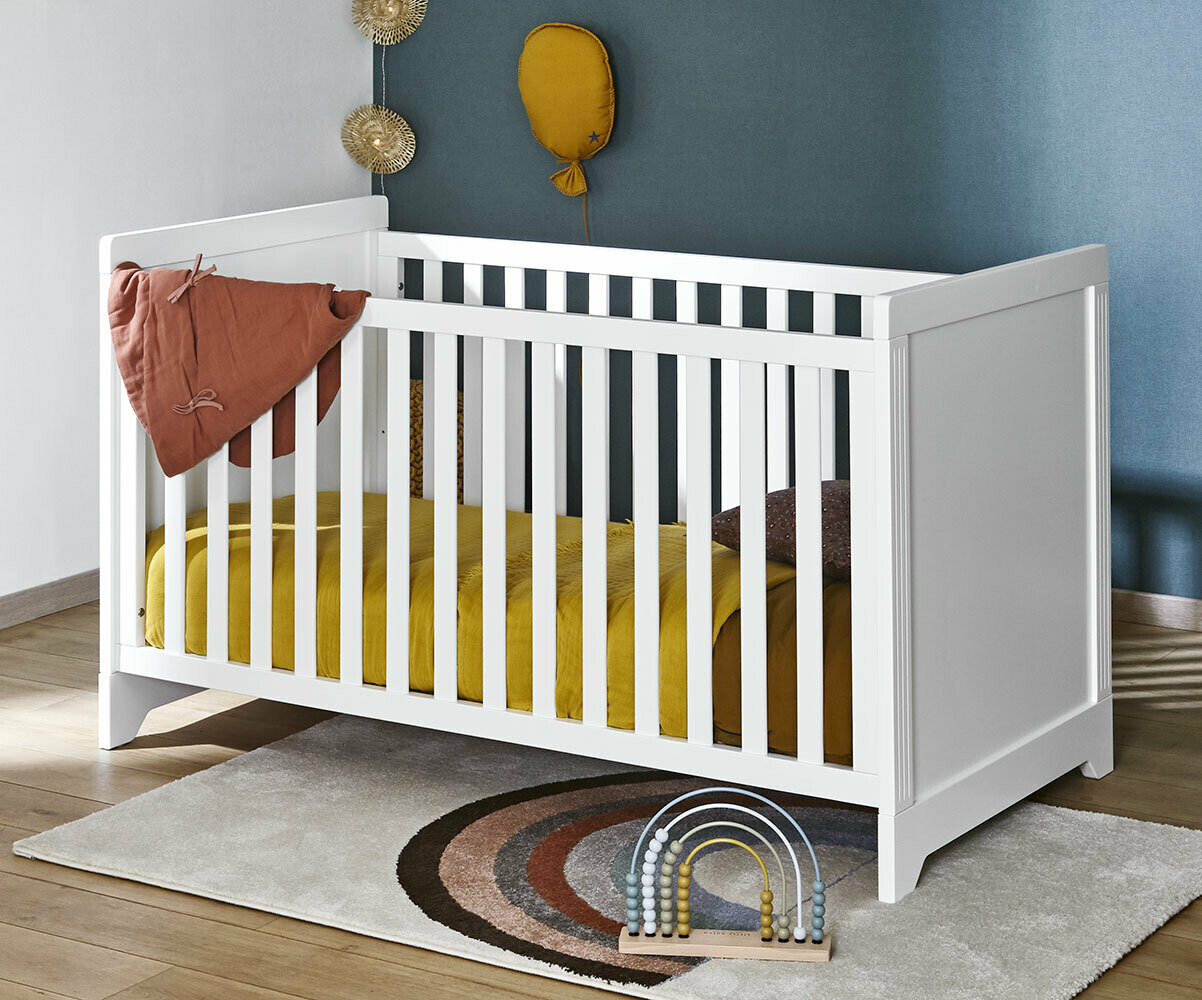 Lit Bebe Evolutif 70x140 Cm Avec Matelas En Mousse Roma