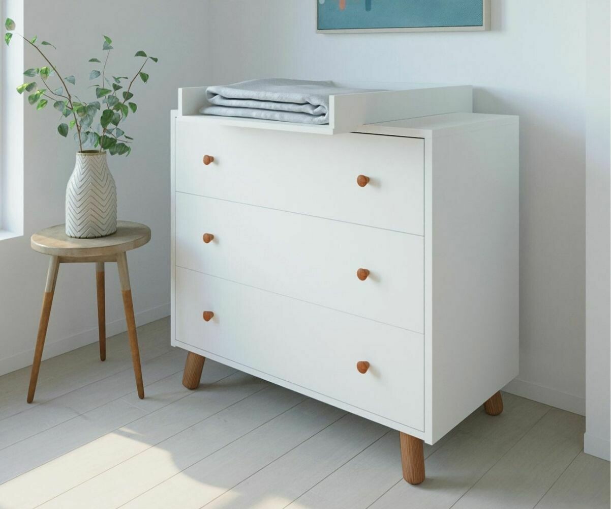 Commode bébé Alma Blanc et bois