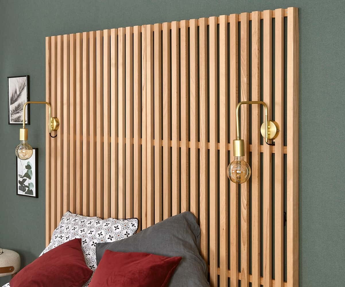Tête de lit adulte haute Elvy Bois naturel