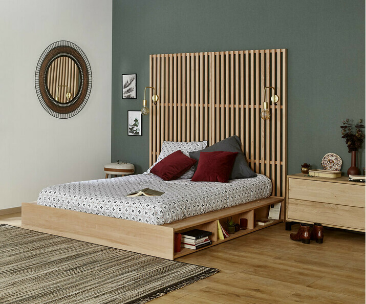 Lit palette Ado avec Matelas Aro, couchage 2 places avec tiroir