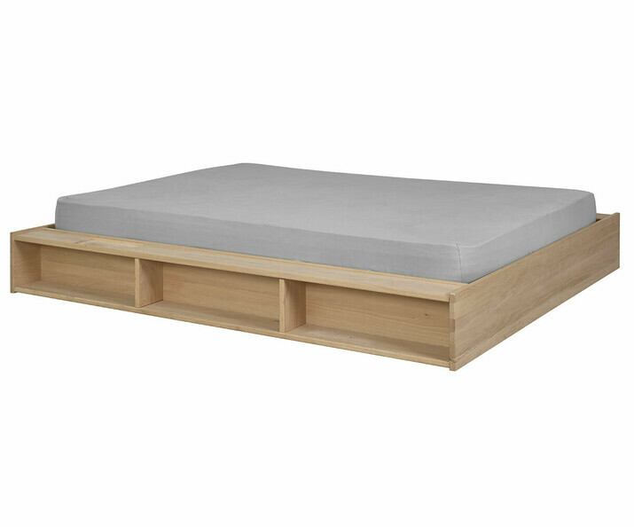 Lit adulte avec rangements Dune en hêtre 