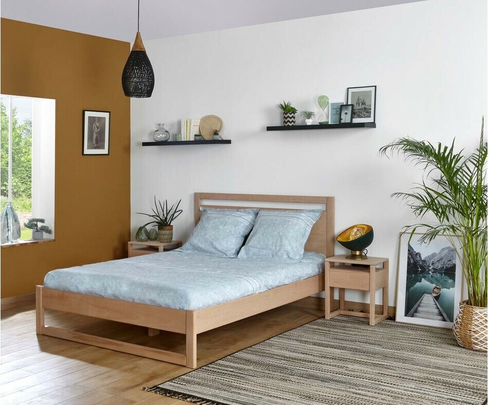 Lit adulte Nali avec sommier et matelas (chevets en option)