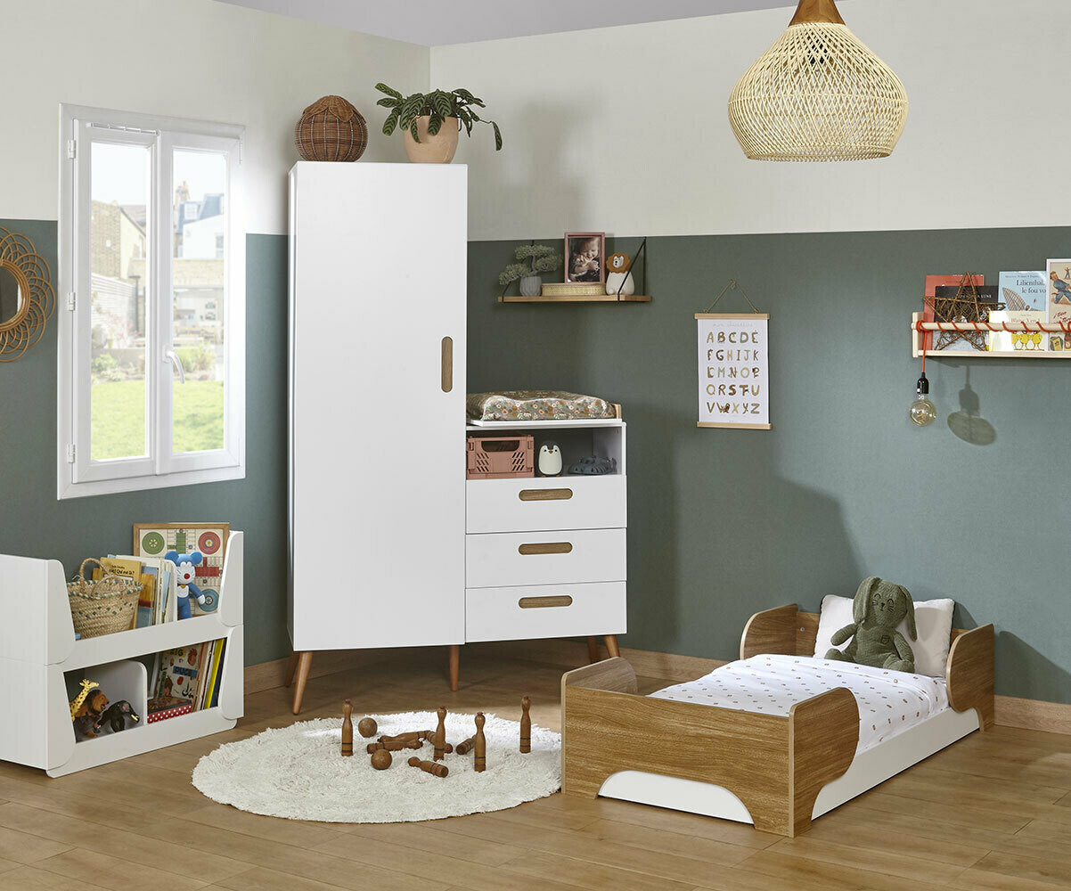 Chambre enfant complète Palfi : Lit enfant, armoire et commode