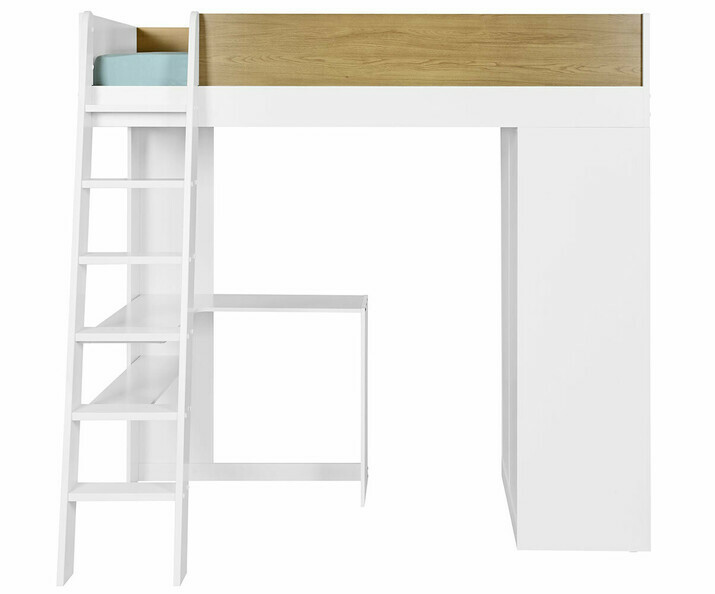 Lit mezzanine enfant Azou vue de face échelle à gauche