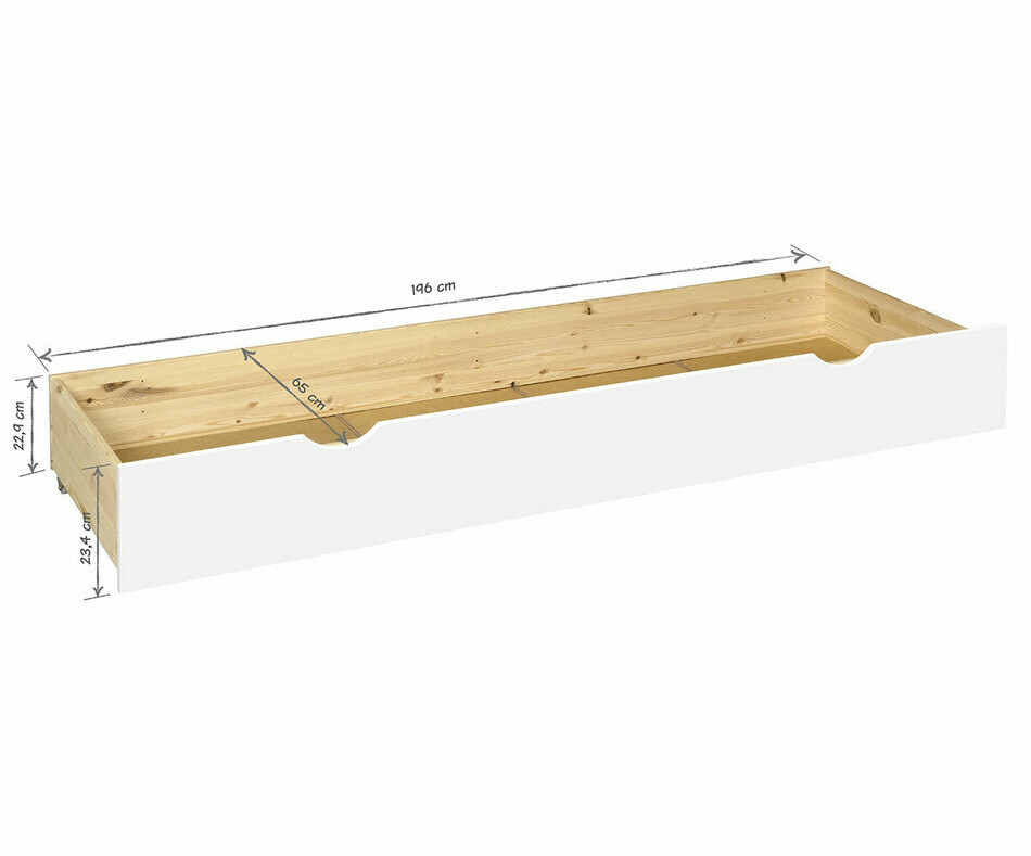 Dimensions tiroir adulte 65x190 blanc