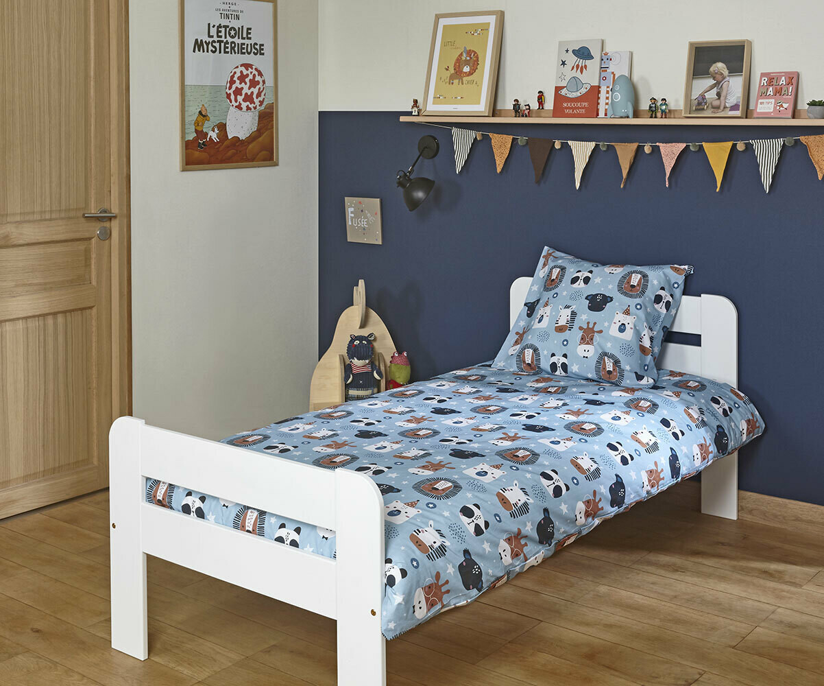 Parure de lit enfant Aza : 1 Housse de Couette et 1 Taie d'Oreiller