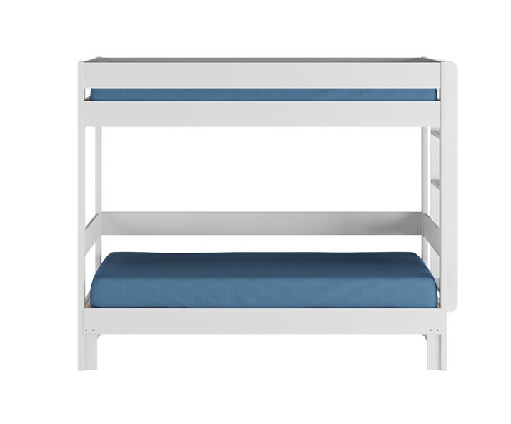Lit superposé gigogne blanc Hikari adulte 80x200 sans tiroir avec matelas