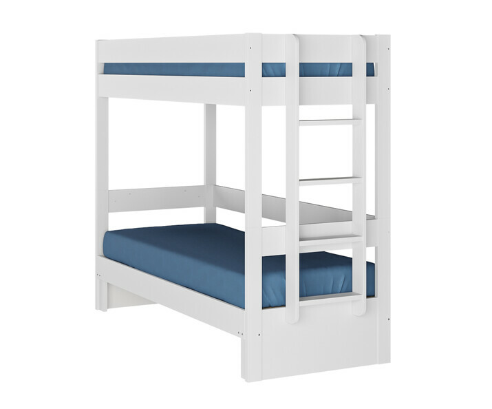 Lit superposé gigogne blanc Hikari adulte 80x200 de côté avec matelas