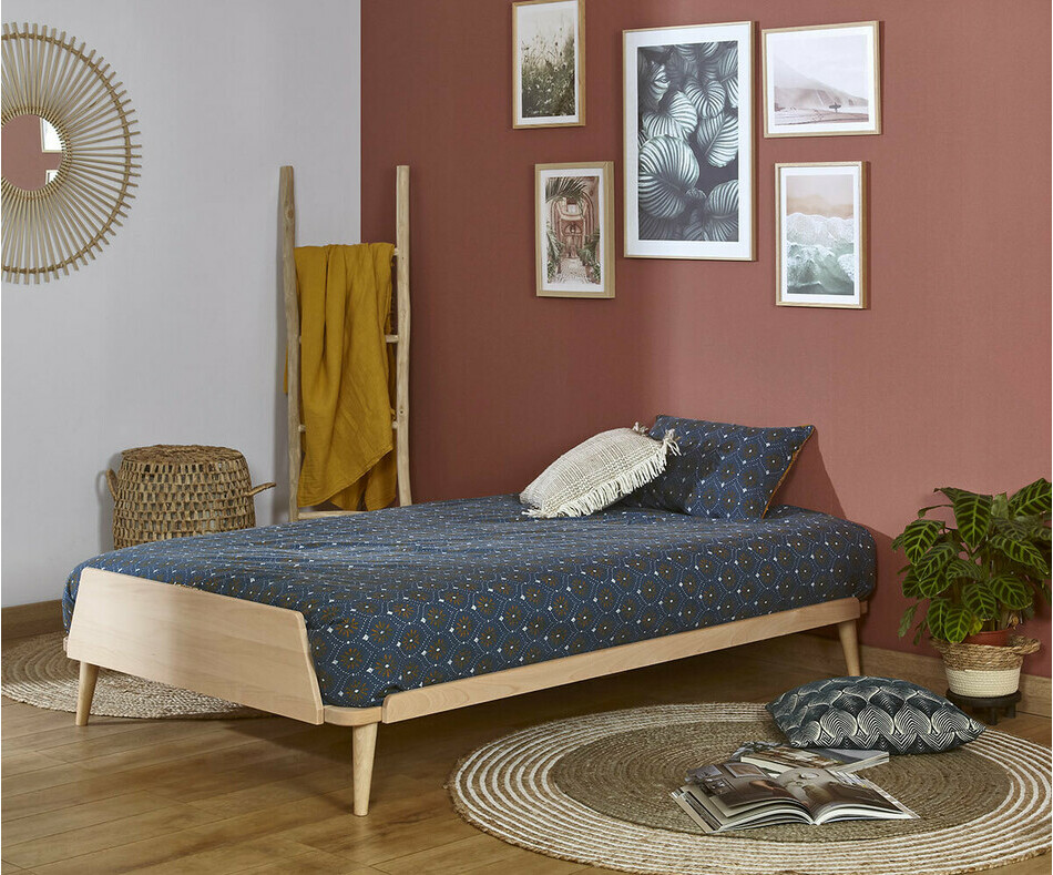 Lit Kyou adulte bois avec matelas