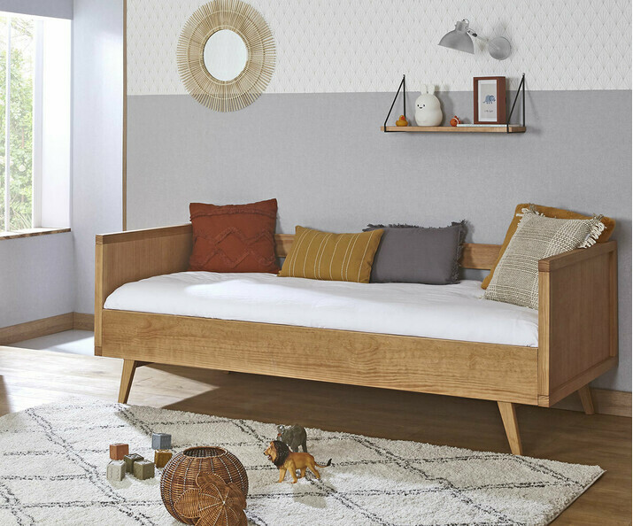 Lit Banquette Enfant Taloa en Bois massif avec Matelas