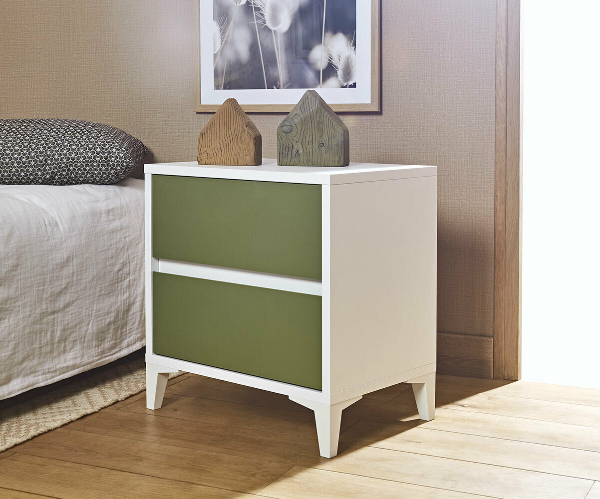 Chevet enfant blanc Miana Blanc et vert