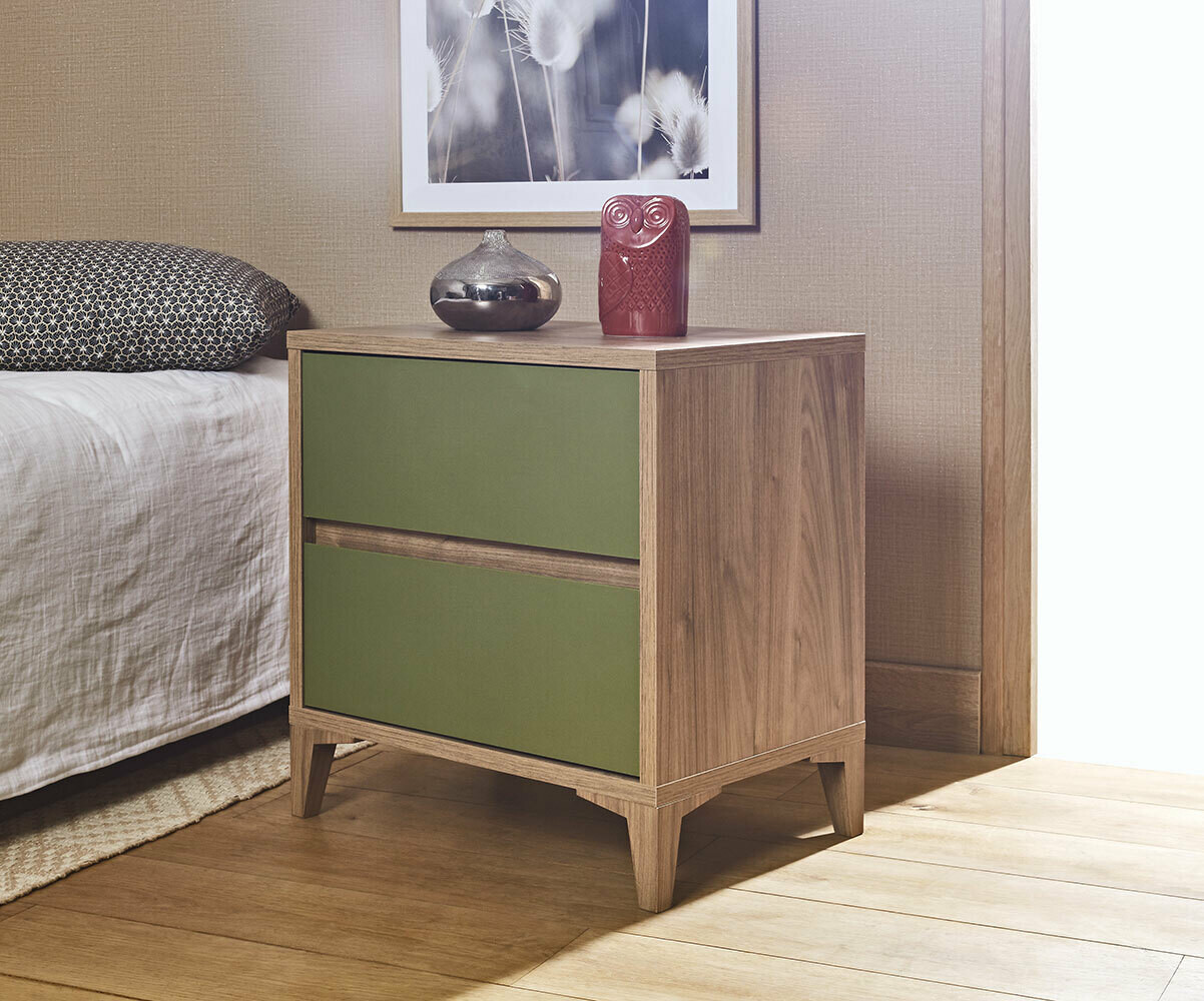 Chevet ado noyer Miana Noyer et vert