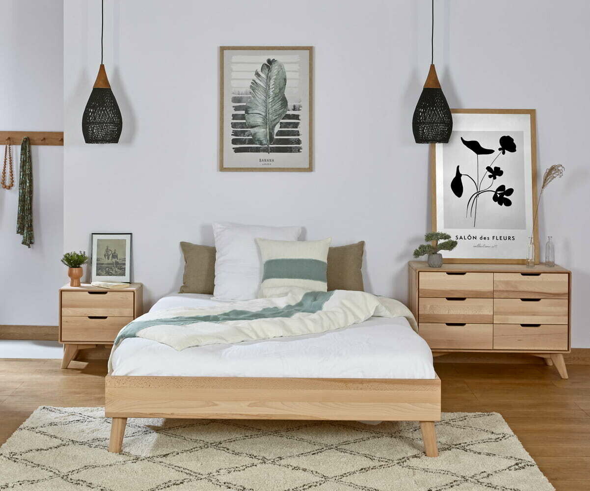 Lit adulte avec sommier Brody Bois 160x200 cm