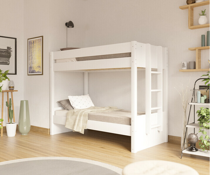 Lit superposé adulte Yudi blanc 2 couchages