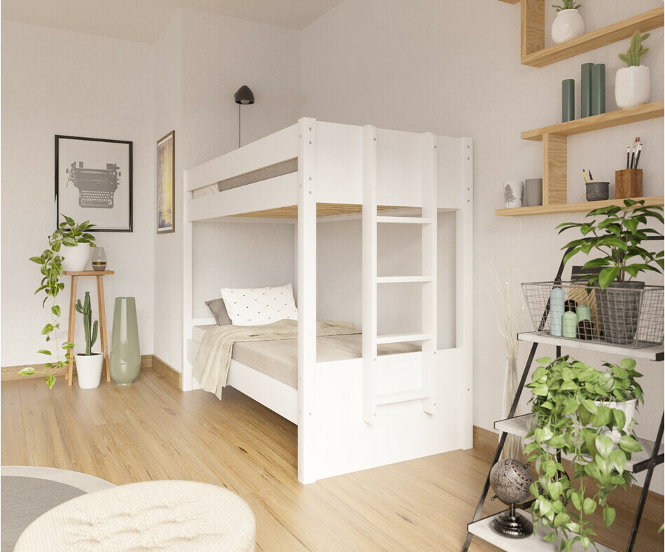 Lit superposé adulte Yudi blanc 90x190