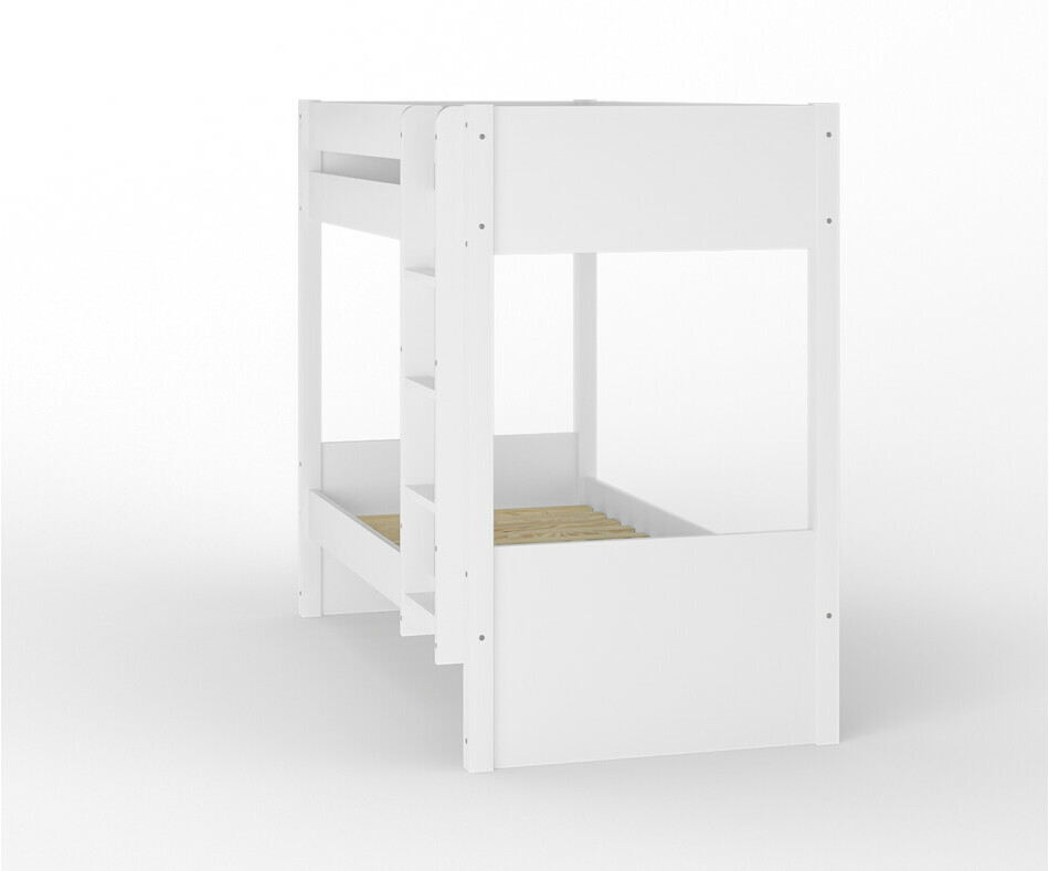 Lit superposé ado Yooni blanc échelle côté avec matelas