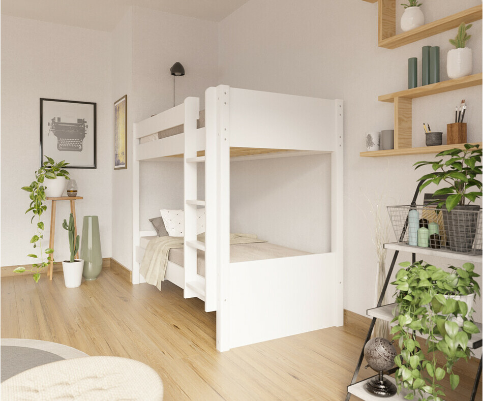 Lit superposé adulte Yooni blanc 90x190