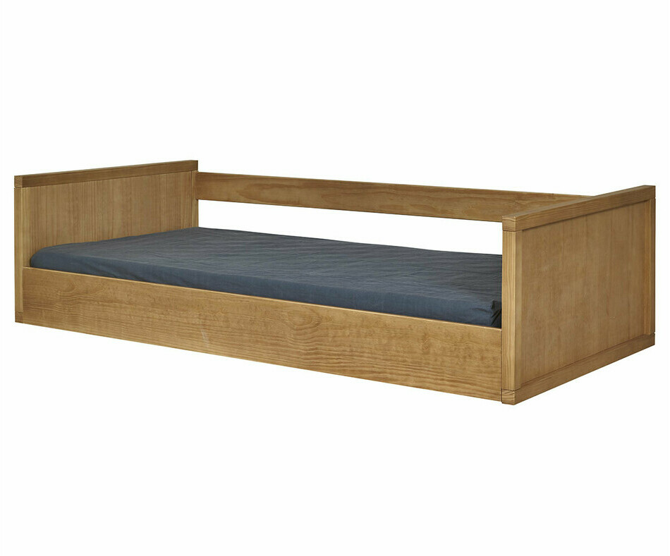 Lit montessori enfant Taloa avec barrière bois massif et matelas
