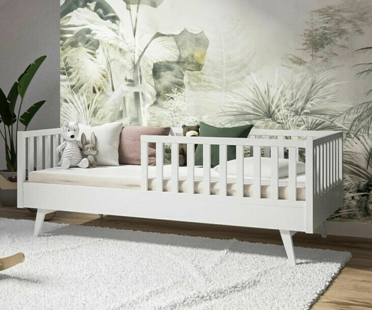 Lit enfant montessori avec sommier et matelas Capao Blanc 90x190 cm/Opt:Matelas Norway 13 cm