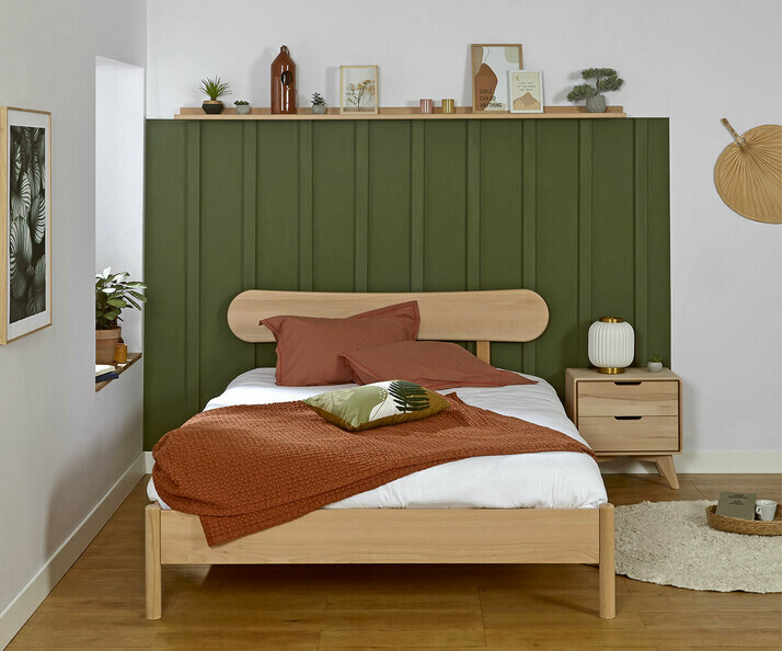 Lit Magdae avec Tête de lit Adulte Wika inclut un matelas de qualité