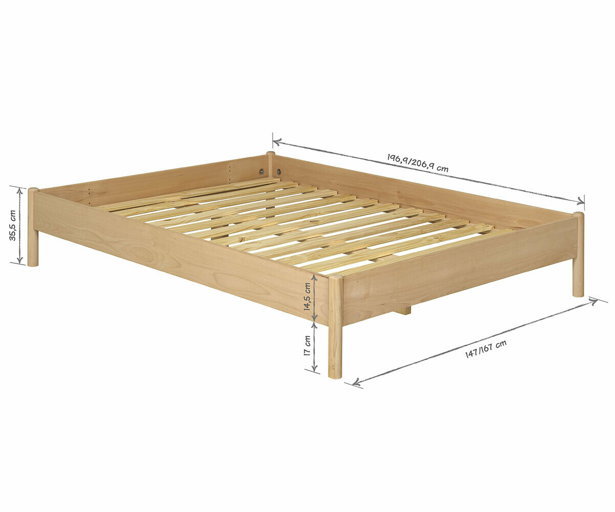 Cadre De Lit VECELO 140x200 Cm Avec Tête De Lit En Bois Et Structure Métal - Double 4FT6