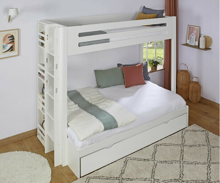Lit superposé ado Burton blanc avec couchage 120 en bas