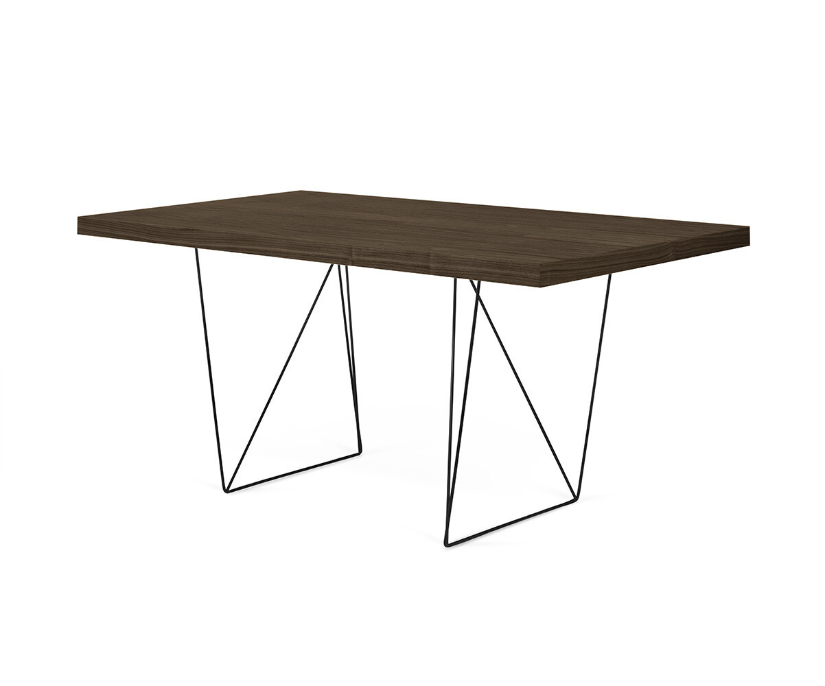 Bureau adulte métal et bois Melen Noyer et noir 180 cm