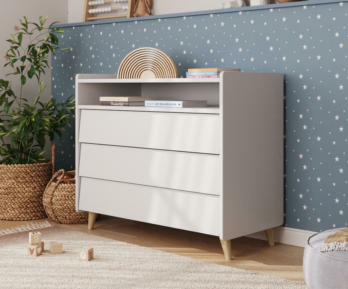 PROMO ! Commode enfant 3 tiroirs Foray Blanc