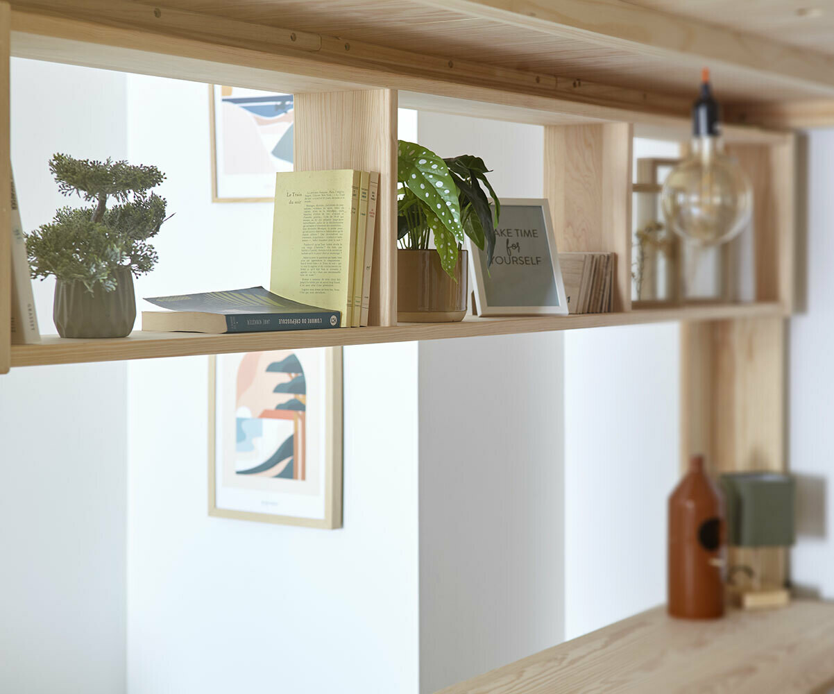 Etagère pour lit mezzanine Maverick Bois naturel 200 cm