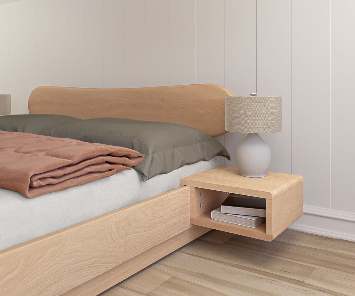 Chevet suspendu ado Wahi Bois naturel/Opt:2 chevets