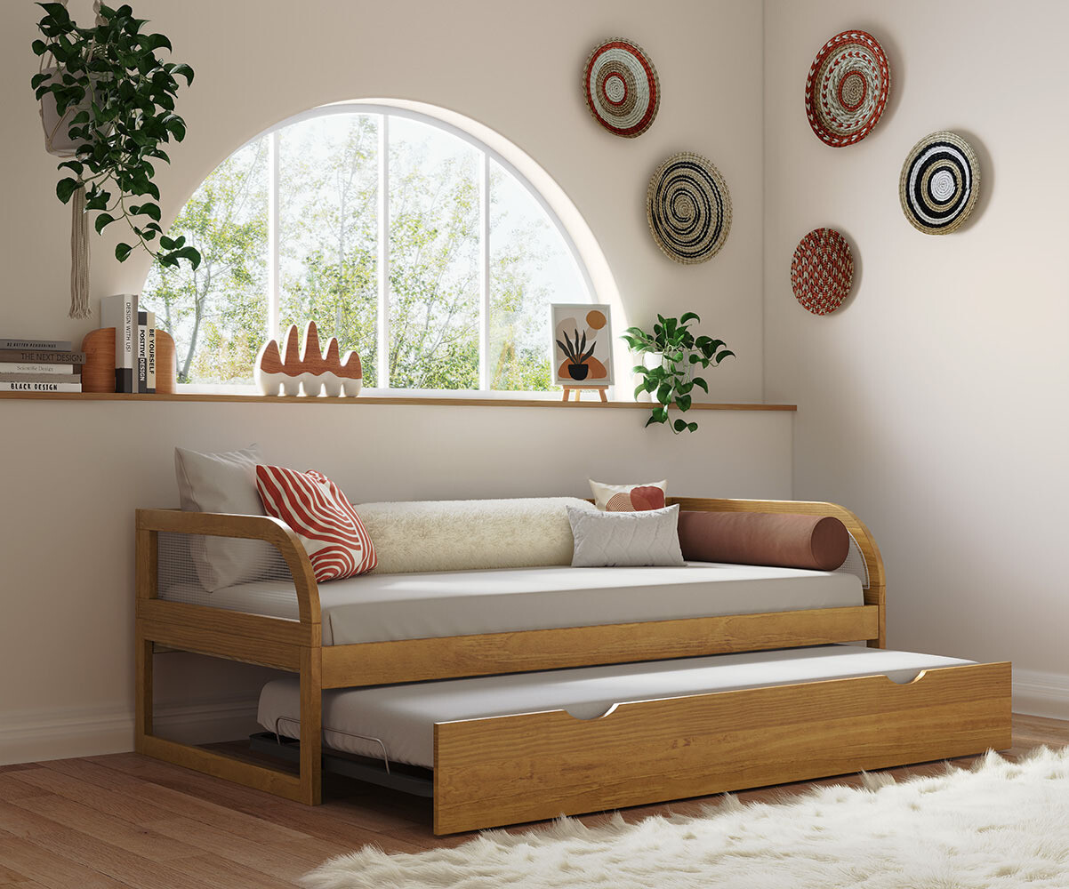 Lit gigogne ado Adao Noisette 90x190 cm