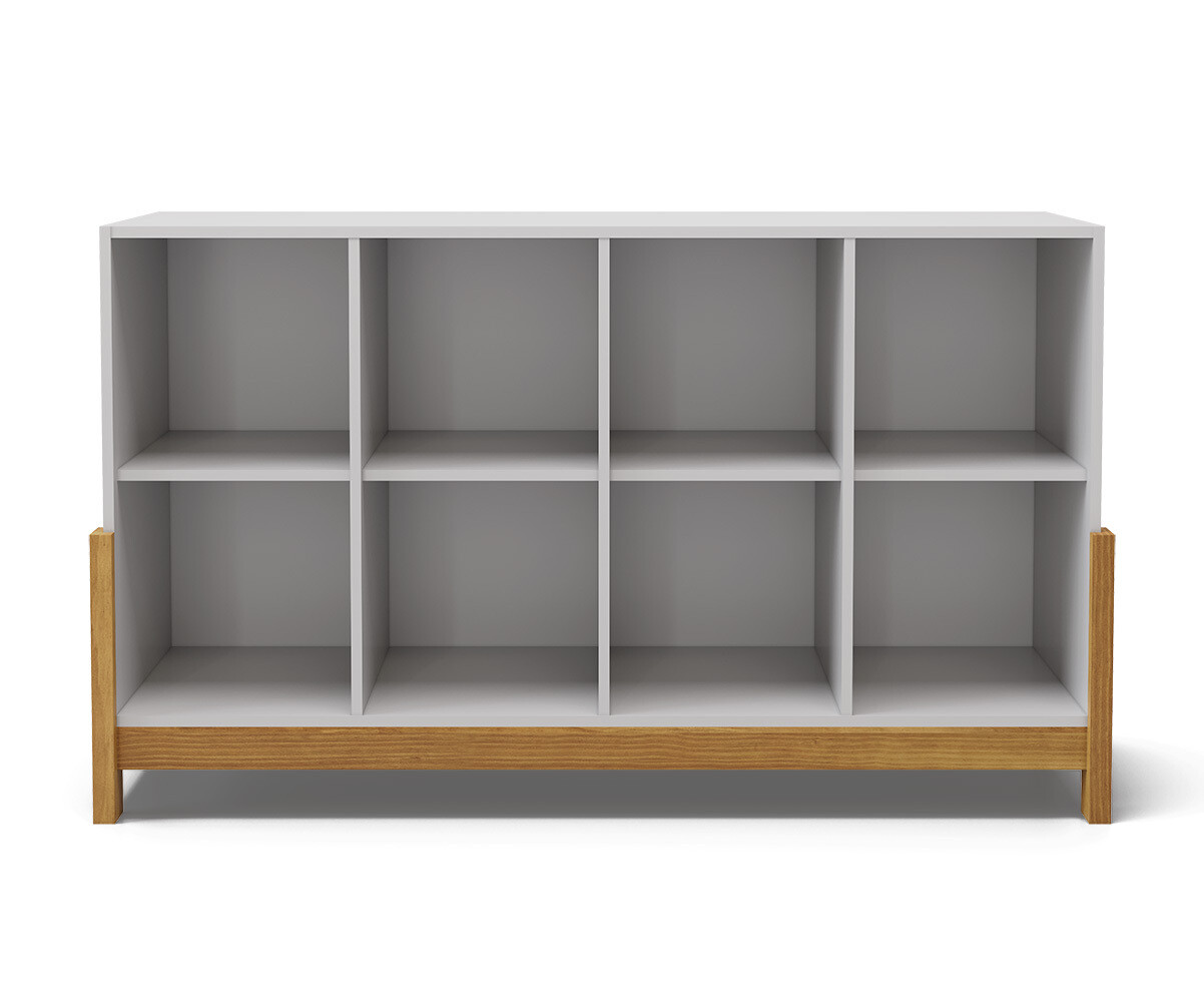 Cube de rangement horizontal avec pieds Kaeos Blanc et noisette/Opt:8 cases