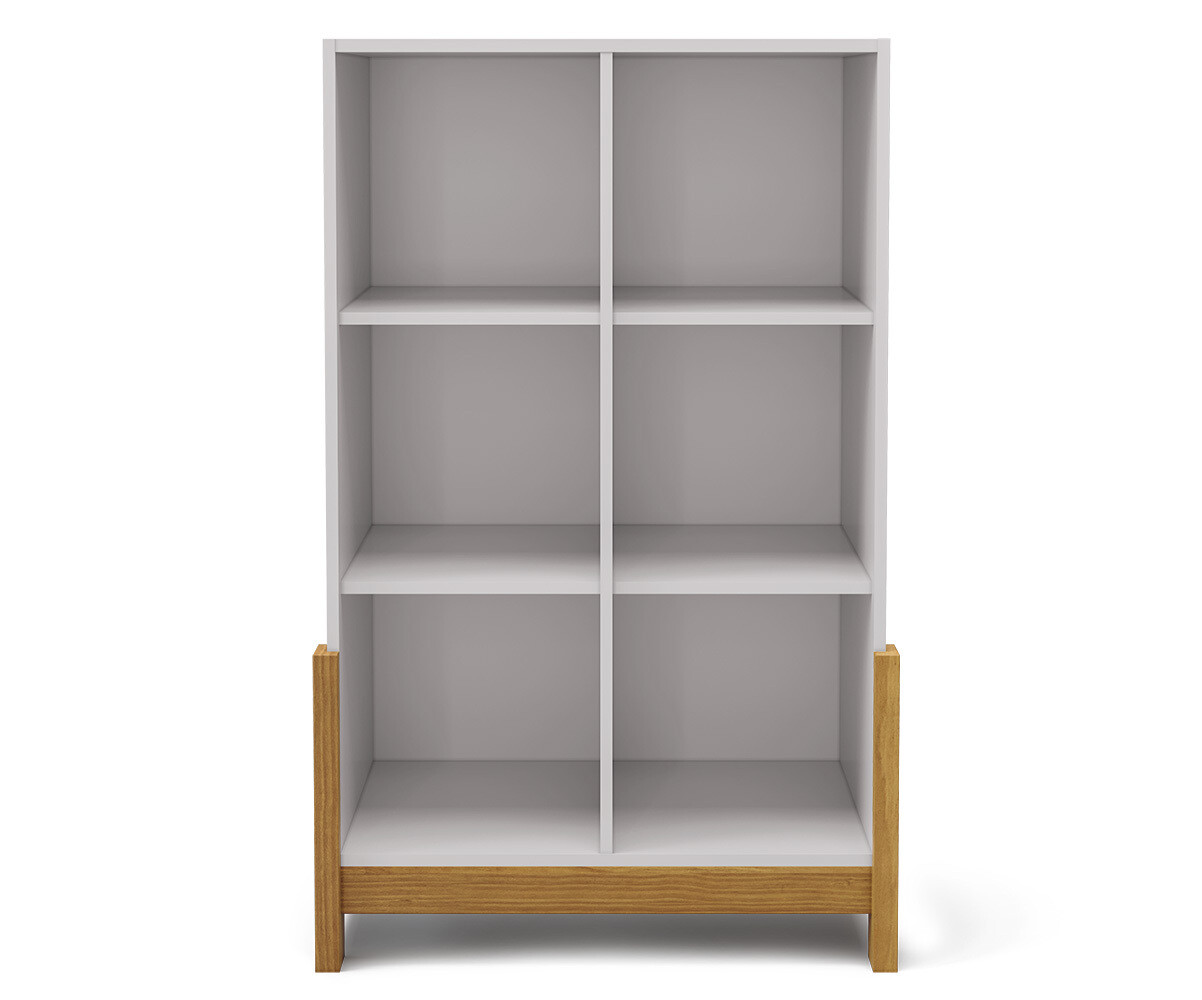 Cube de rangement vertical avec pieds Kaeos Blanc et noisette/Opt:6 cases