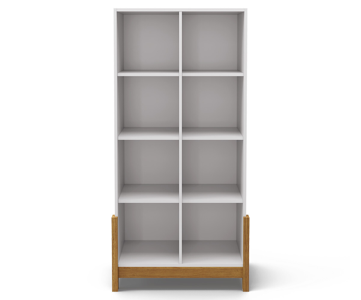 Cube de rangement vertical avec pieds Kaeos Blanc et noisette/Opt:8 cases