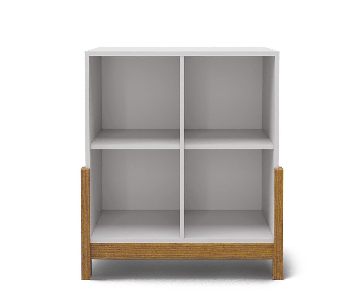 Cube de rangement vertical avec pieds Kaeos Blanc et noisette/Opt:4 cases