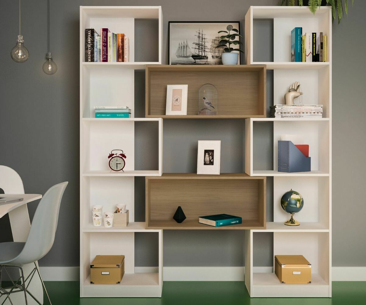 Etagère modulable ado Kouba Blanc et bois