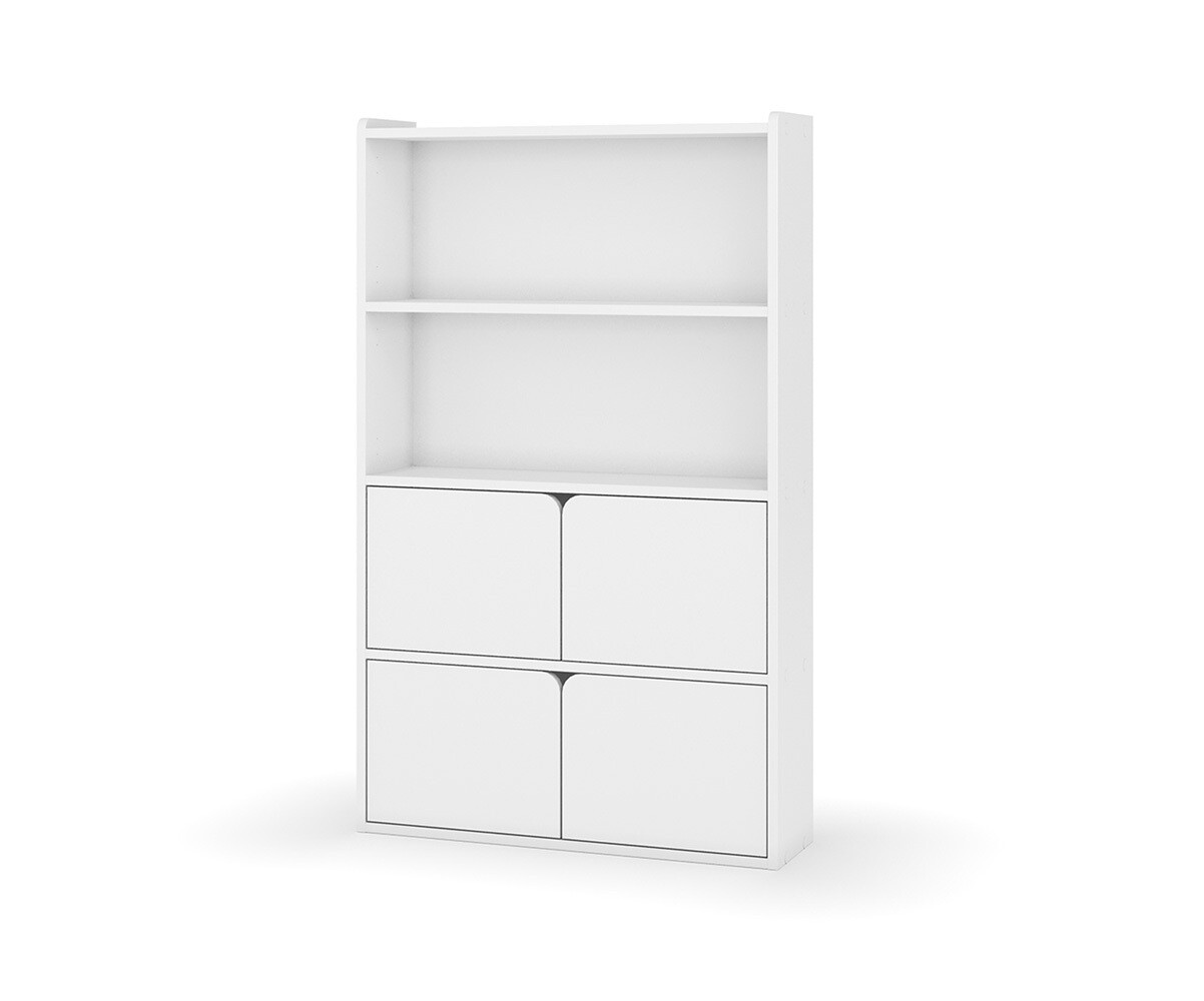 Bibliothèque pour lit mezzanine Nitra Blanc/Opt:4 portes