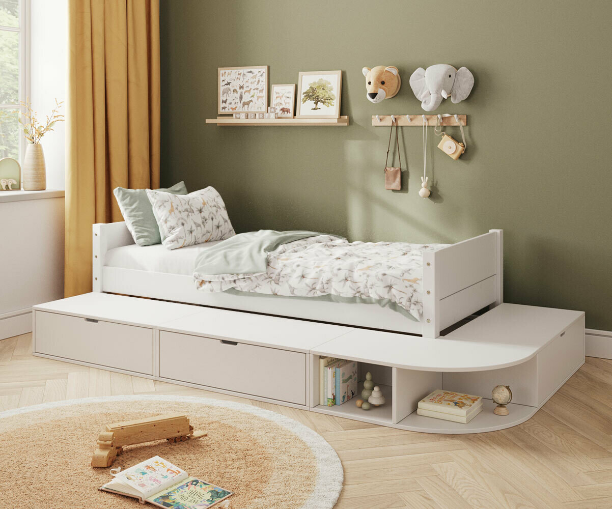 PROMO ! Lit enfant avec estrade Combeebed Blanc 90x200 cm