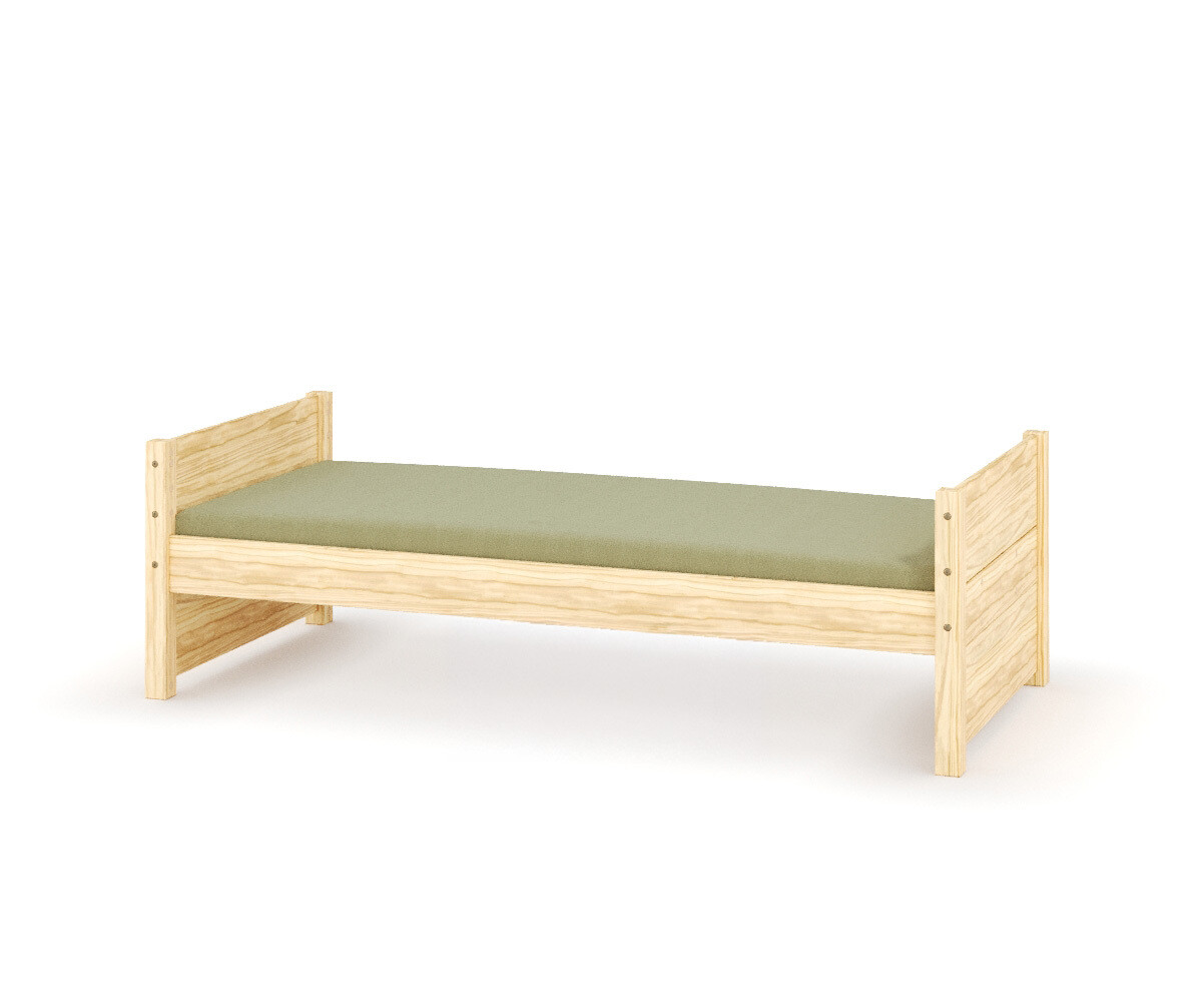 Lit enfant avec matelas Combeebed Bois naturel 90x200 cm Avec caches sommier Matelas Airfresh 15 cm