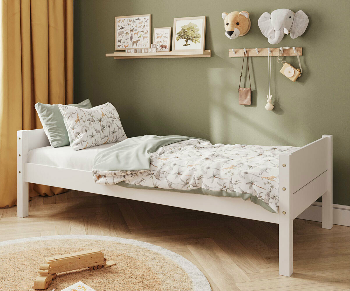 PROMO ! Lit enfant avec matelas Combeebed Blanc 90x200 cm Sans caches sommier Matelas Norway 13 cm