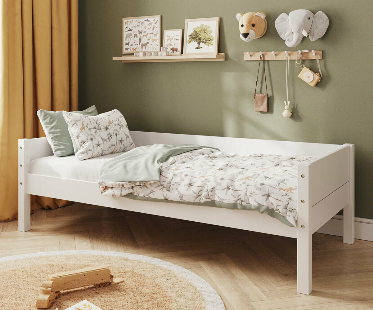 PROMO ! Lit banquette enfant Combeebed Blanc 90x200 cm/Opt:Sans caches sommier