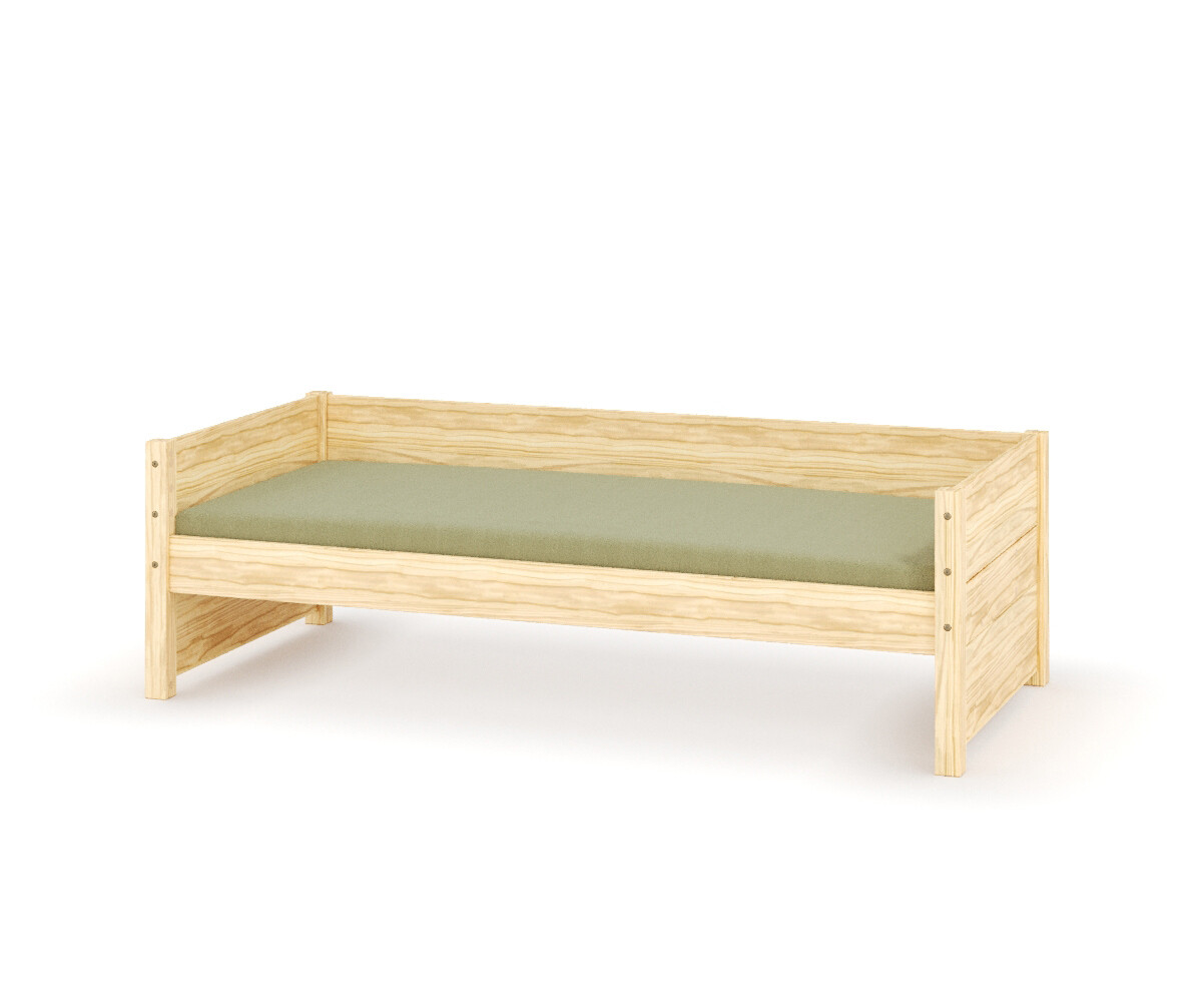 Lit banquette enfant avec matelas Combeebed Bois naturel 90x200 cm Avec caches sommier Matelas Airfresh 15 cm