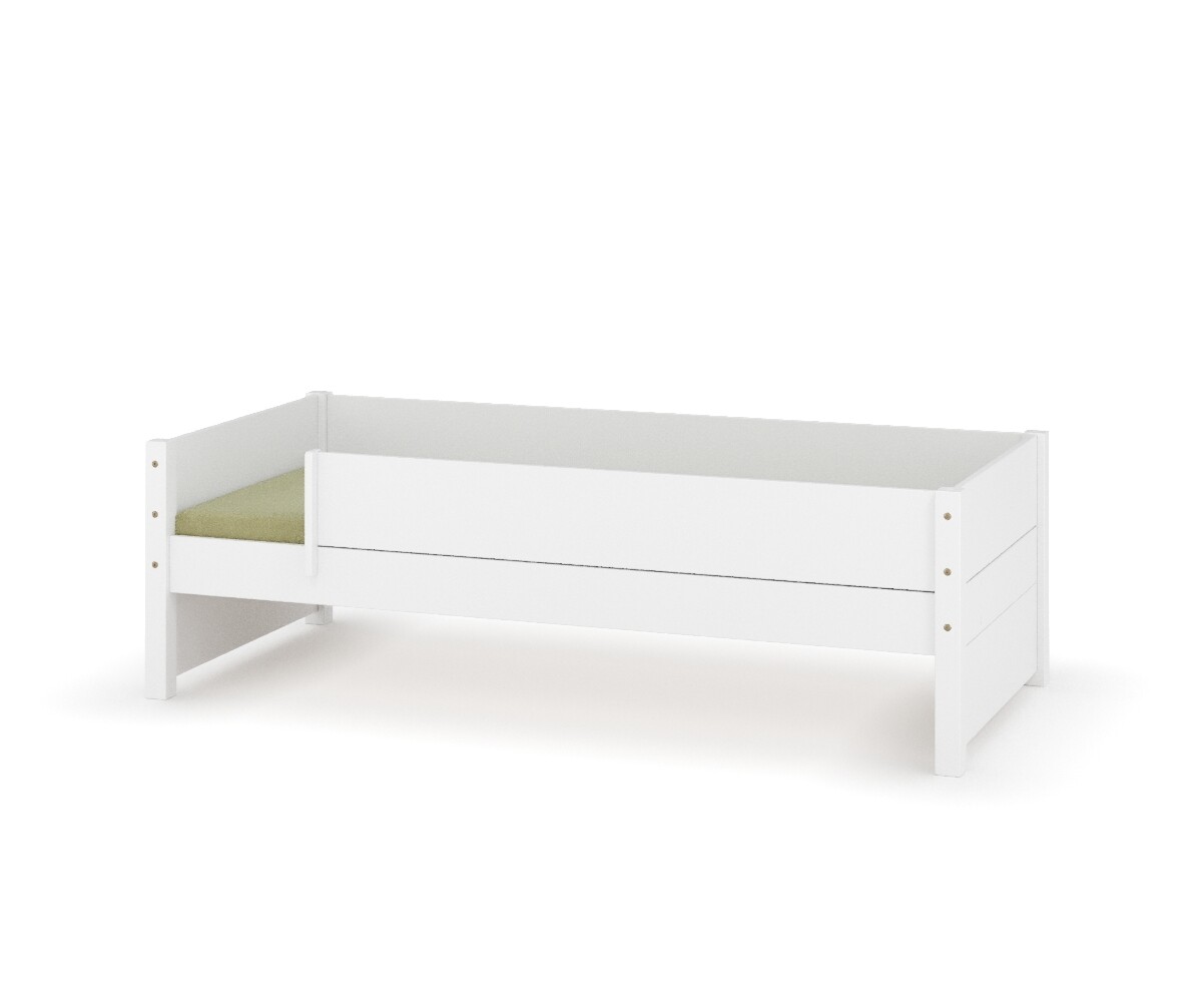 PROMO ! Lit enfant avec 2 barrières et matelas Combeebed Blanc 90x200 cm Avec caches sommier Matelas Norway 13 cm