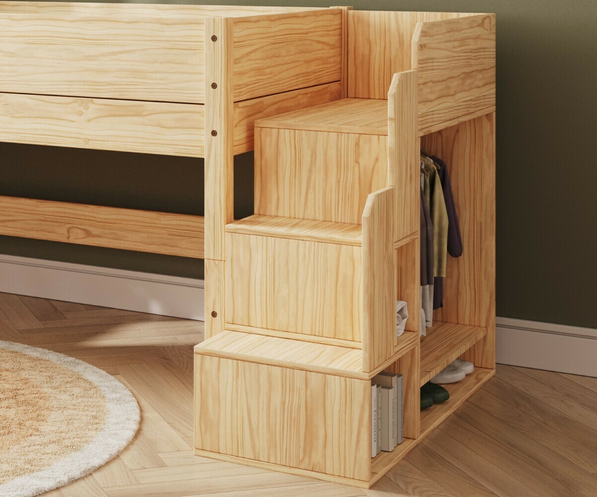 Escalier pour lit mi hauteur Combeebed Bois naturel Sans porte