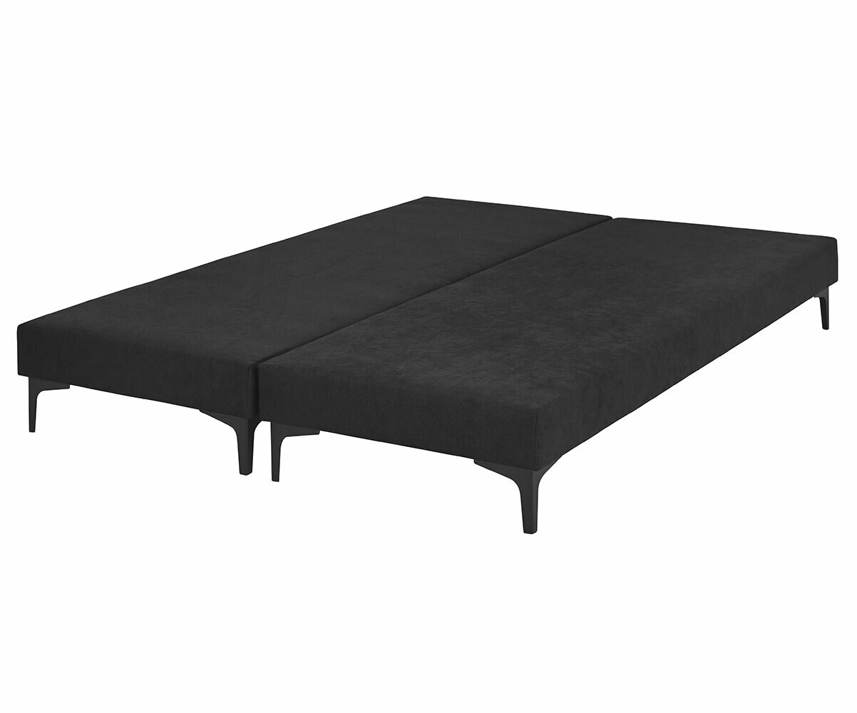 Sommier tapissier ado Hisso Gris anthracite 2x80x200 cm Pieds Equy noir